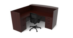 OTG Laminate L-Shape Reception Desk with 2 Storage Pedestals